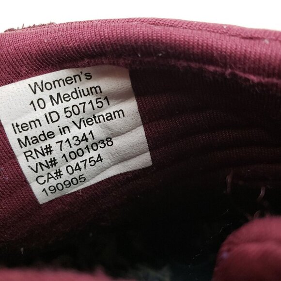 LL Bean Mountainside Toggle Boots Womens 10 Red Nubuck Leather Ankle Pull On - Picture 10 of 13